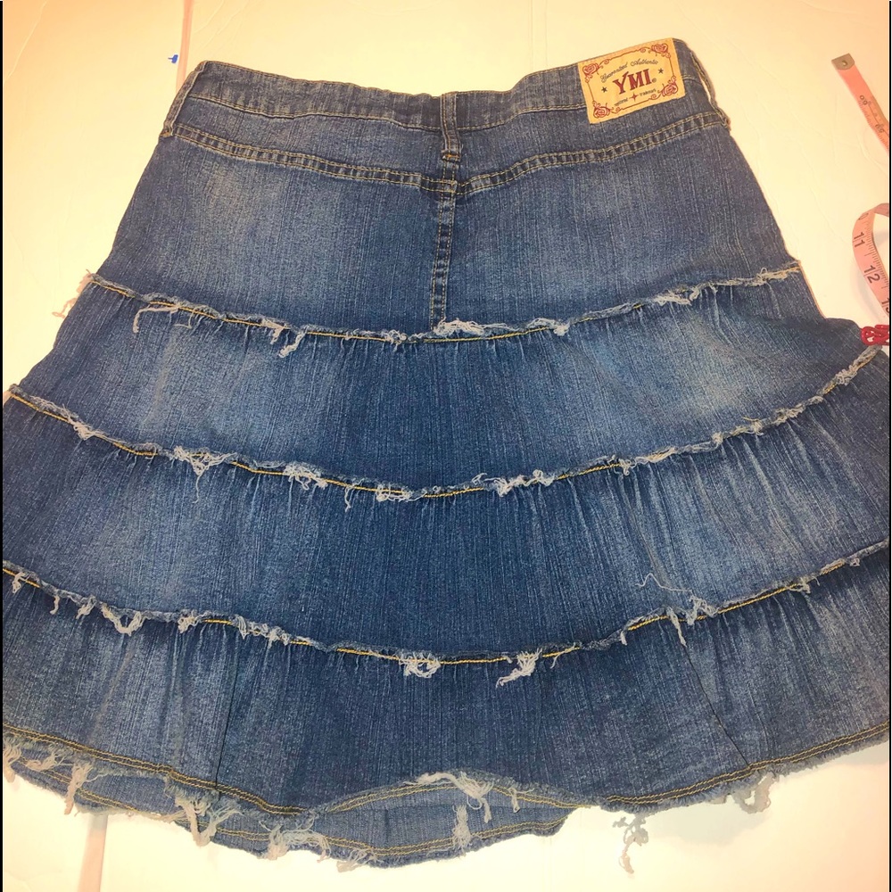Vintage 90’s YMI RUFFLED DENIM SKIRT